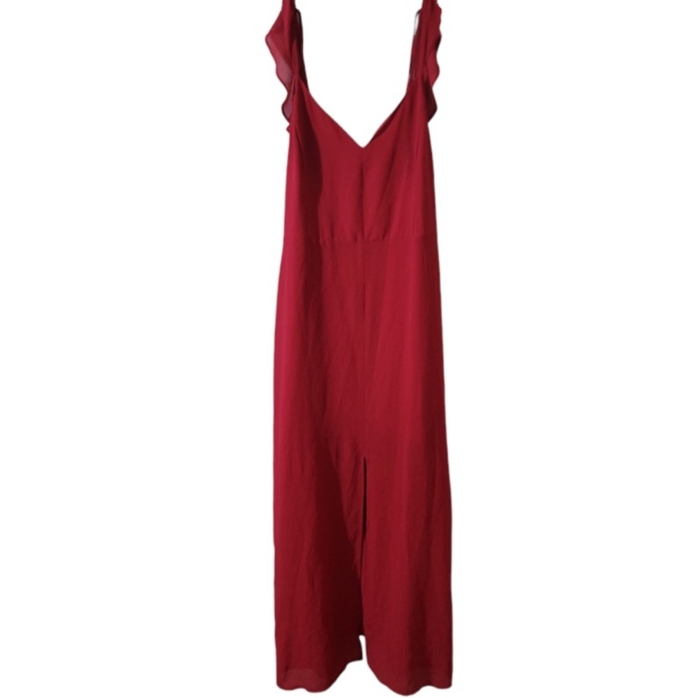 Red chiffon dress